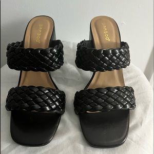 Black heeled sandals